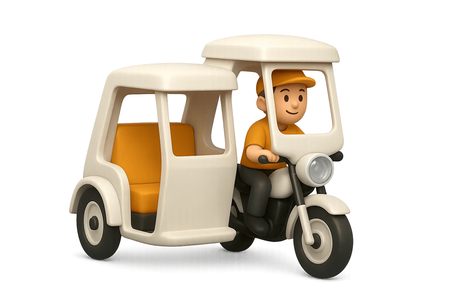 Driver riding a Traysikol tricycle